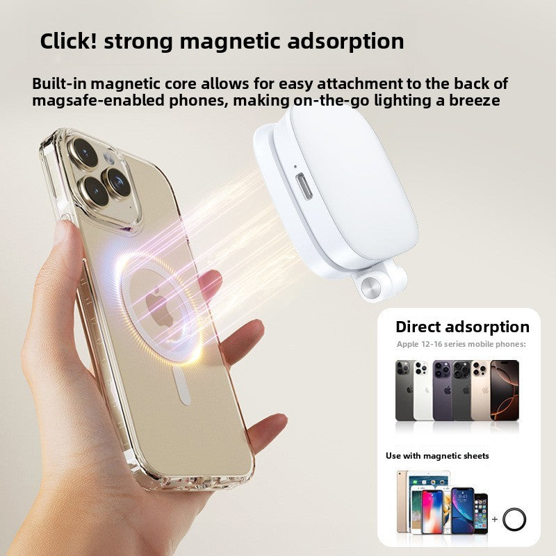 Adjustable Magnetic Phone Fill Light with Extendable Handle