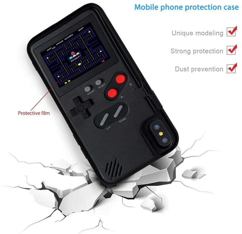 RetroPlay™ Classic Gameboy Style Interactive Phone Case 🎮👾 – Turn your smartphone into a playable handheld console with pre-loaded classic games.