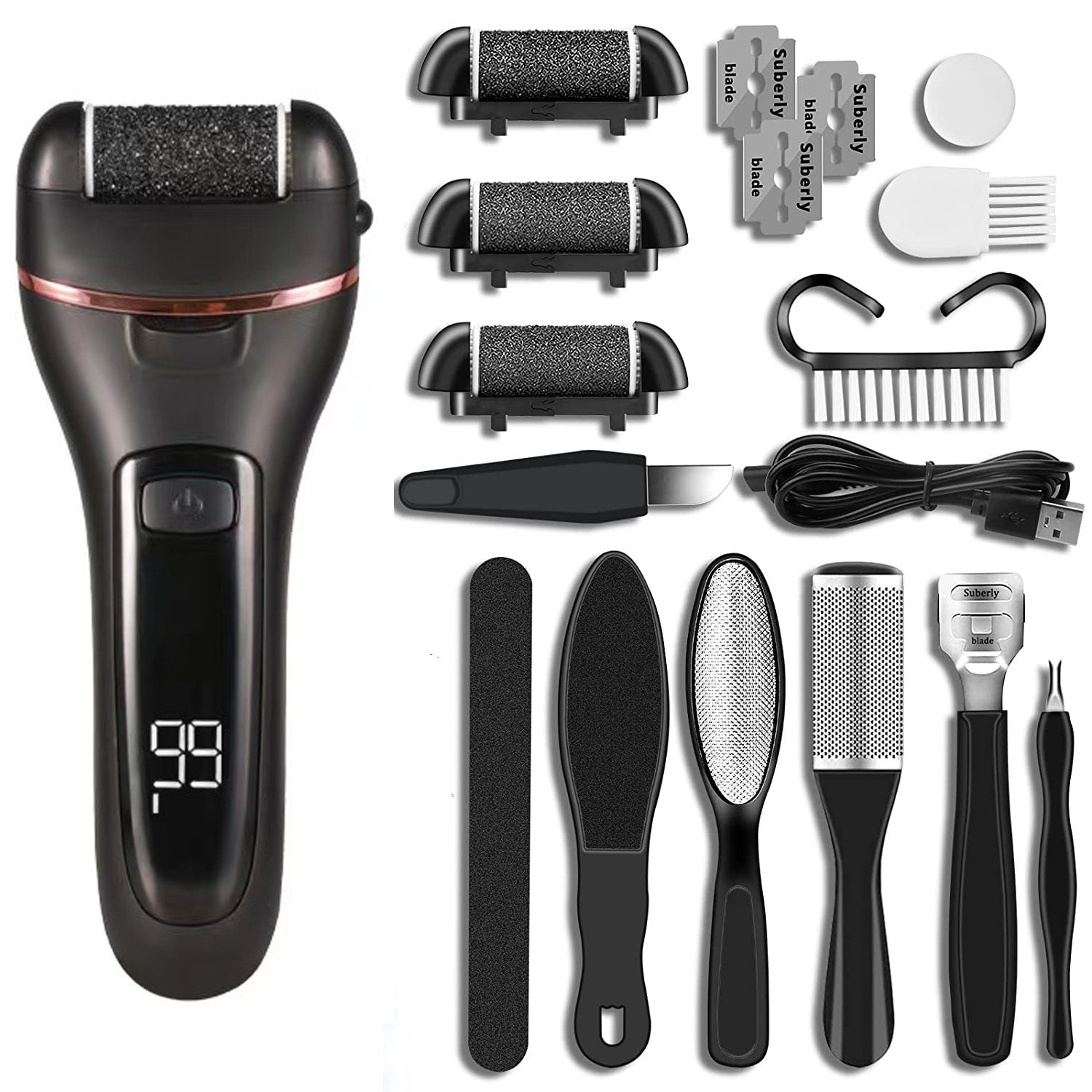Electric Foot Callus Remover – Rechargeable Automatic Pedicure Grinder for Dead Skin & Hard Skin