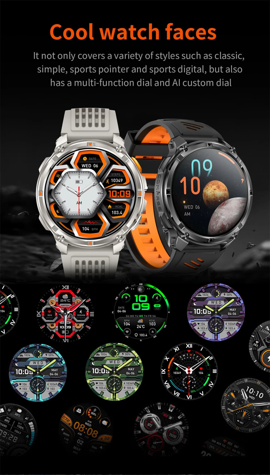 T-Rex3™ Rugged Tactical Smart Watch & Fitness Tracker ⌚🔥 – Military-grade durability with advanced heart rate monitoring and GPS tracking for the ultimate explorer.