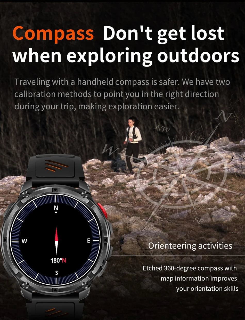 T-Rex3™ Rugged Tactical Smart Watch & Fitness Tracker ⌚🔥 – Military-grade durability with advanced heart rate monitoring and GPS tracking for the ultimate explorer.