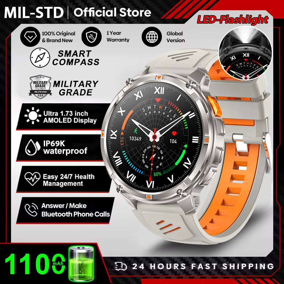 T-Rex3™ Rugged Tactical Smart Watch & Fitness Tracker ⌚🔥 – Military-grade durability with advanced heart rate monitoring and GPS tracking for the ultimate explorer.