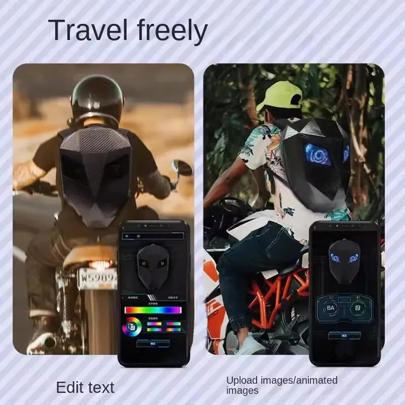 Tycozev NEW LED Knight Cycling Backpack with Eye Motorcycle Helmet Mochilas para motocicletas Waterproof Laptops Bags Saco Moto Schoolbag