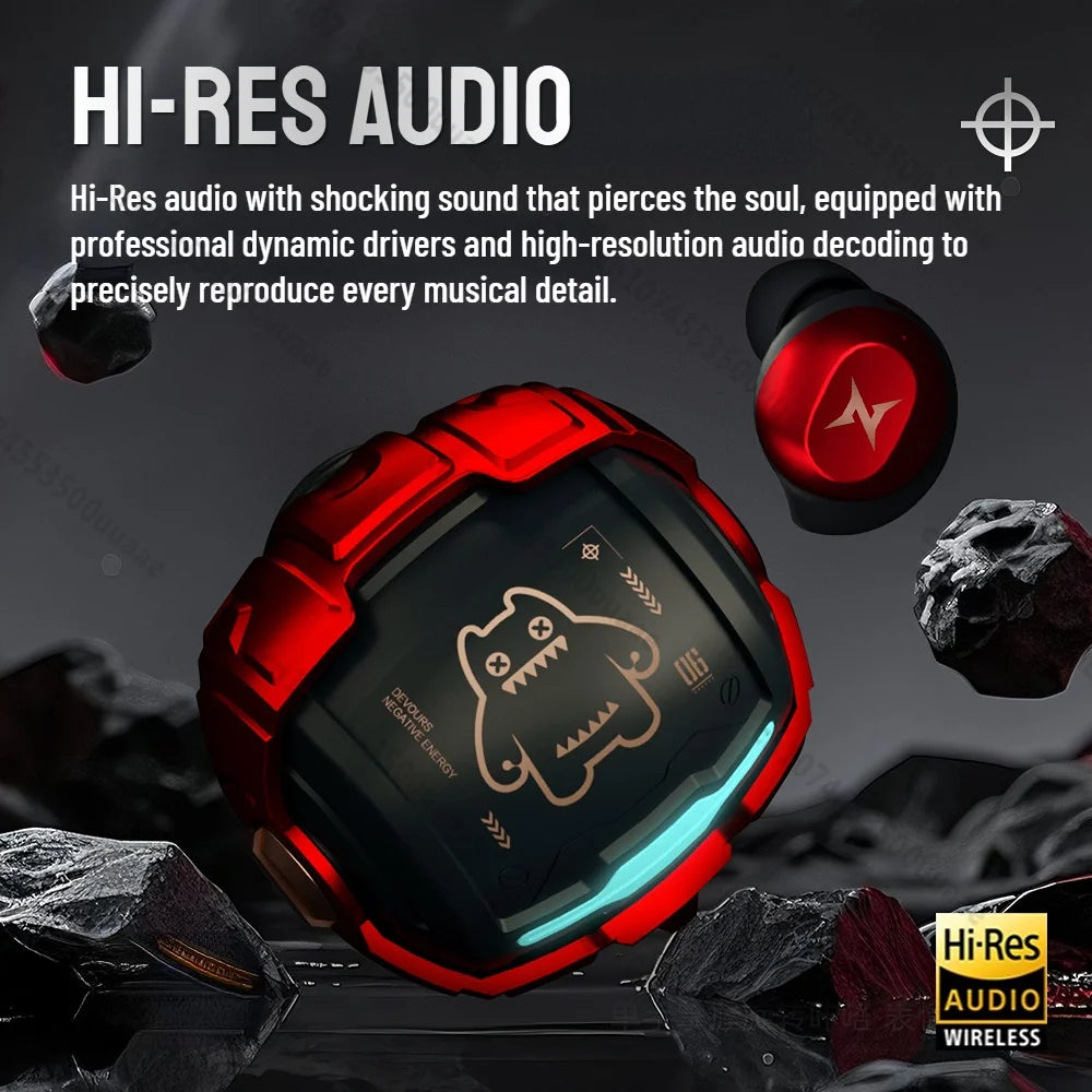TycoZev B12 Wireless Earbuds Invisible in-Ear Bluetooth 5.4 Earphones Rotating Flip-Top Design Bluetooth Sports Headphone