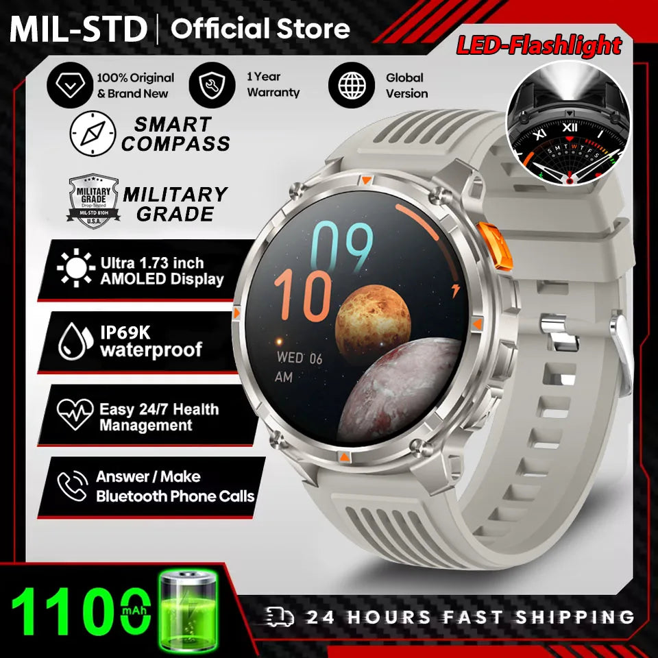 T-Rex3™ Rugged Tactical Smart Watch & Fitness Tracker ⌚🔥 – Military-grade durability with advanced heart rate monitoring and GPS tracking for the ultimate explorer.