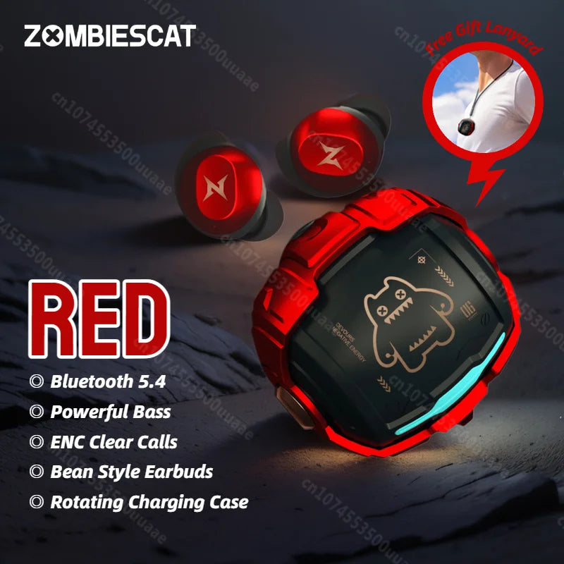 TycoZev B12 Wireless Earbuds Invisible in-Ear Bluetooth 5.4 Earphones Rotating Flip-Top Design Bluetooth Sports Headphone