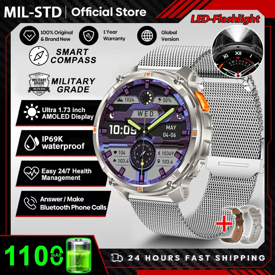 T-Rex3™ Rugged Tactical Smart Watch & Fitness Tracker ⌚🔥 – Military-grade durability with advanced heart rate monitoring and GPS tracking for the ultimate explorer.