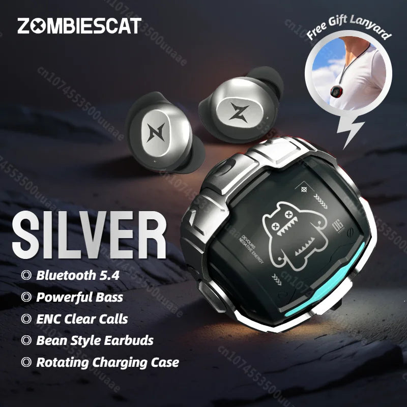 TycoZev B12 Wireless Earbuds Invisible in-Ear Bluetooth 5.4 Earphones Rotating Flip-Top Design Bluetooth Sports Headphone