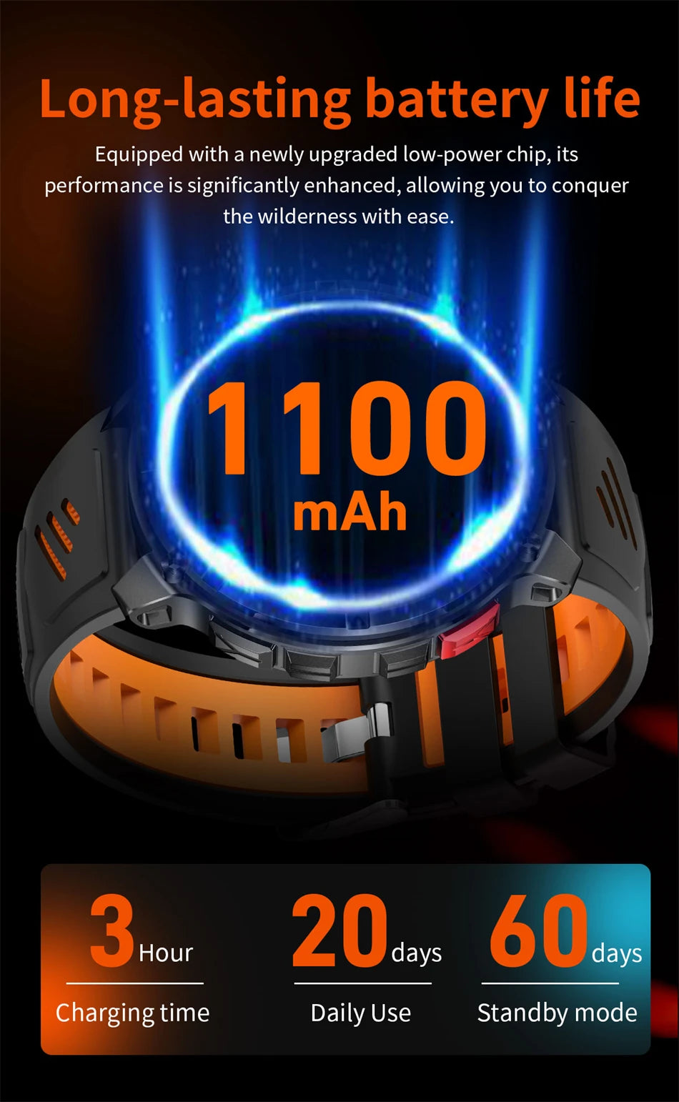 T-Rex3™ Rugged Tactical Smart Watch & Fitness Tracker ⌚🔥 – Military-grade durability with advanced heart rate monitoring and GPS tracking for the ultimate explorer.