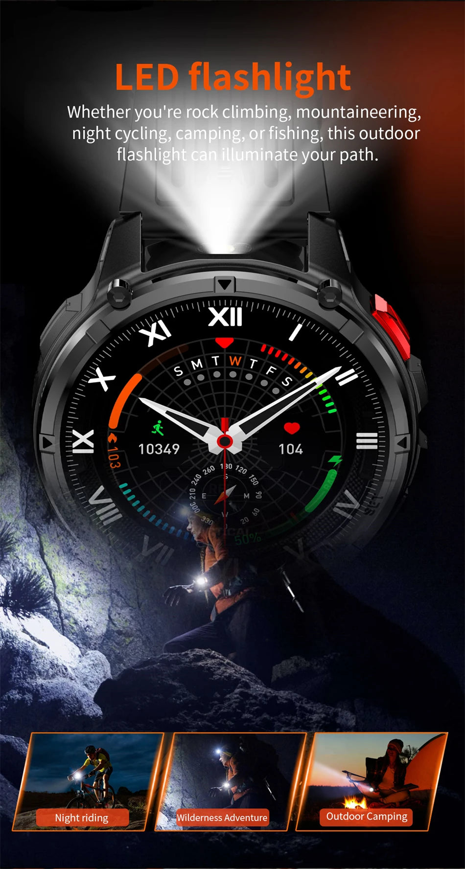 T-Rex3™ Rugged Tactical Smart Watch & Fitness Tracker ⌚🔥 – Military-grade durability with advanced heart rate monitoring and GPS tracking for the ultimate explorer.